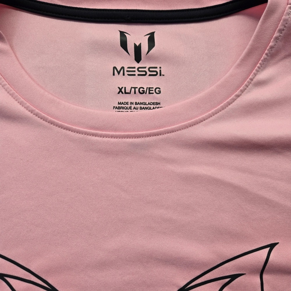 Messi Official Graphic T-Shirt Mens XL Pink Inter Miami Soccer Athletic Tee - Picture 3 of 6
